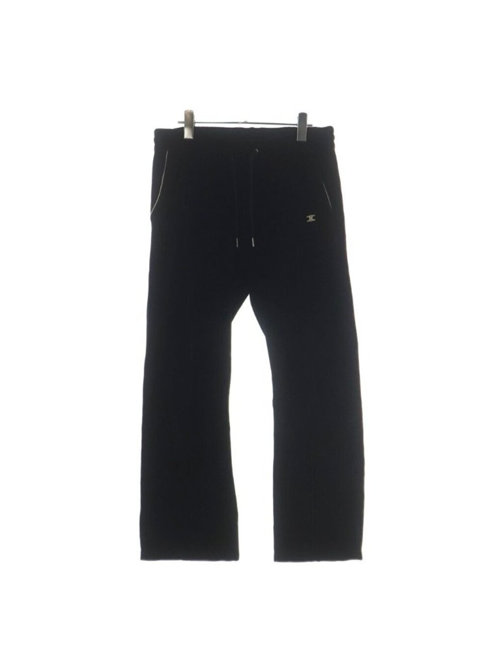 Celine Triomphe Flared Jersey Track Pants Black